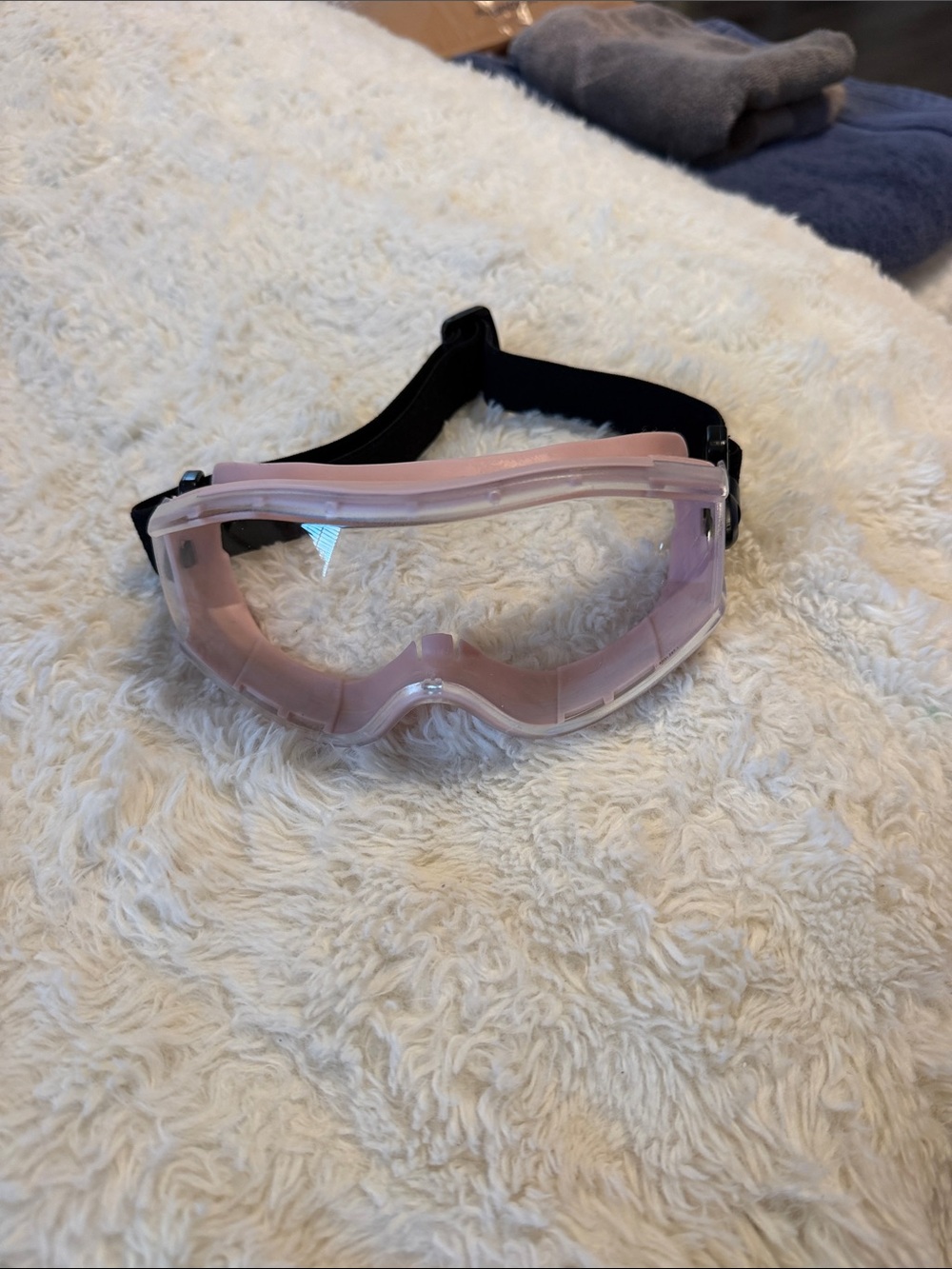 Pink Protective Goggles Black Adjustable Strap
